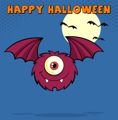 Furry One Eyed Monster With Text And Background