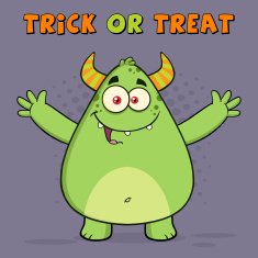 Big Horned Monster With Open Arms And Background