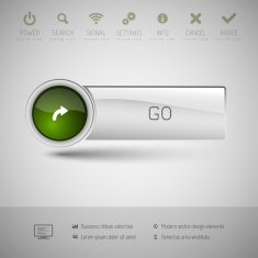 Modern plastic vector button N36