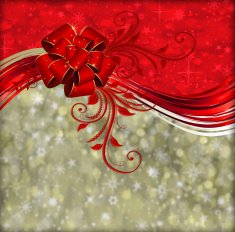 Greeting card with bow and ribbon N3