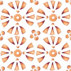Watercolor seamless pattern with golden flowers N2