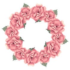 Rosebuds 1 Floral wreath Vector illustration
