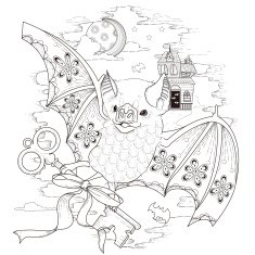 lovely bat coloring page N2
