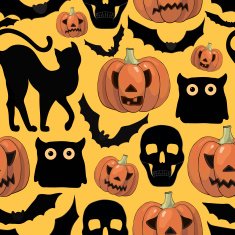 cartoon Halloween seamless pattern N2