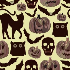 cartoon Halloween seamless pattern N9