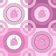 Seamless pattern with strawberries Vector illustration N2