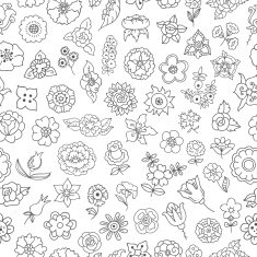 Floral pattern hand drawn seamless