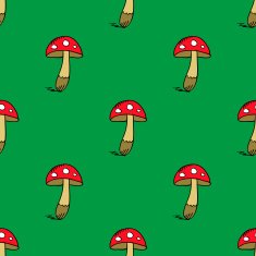 seamless pattern with amanita colorfull