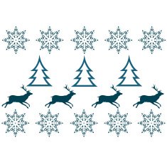 Seamless pattern with winter sweater design - deer snowflake and N2