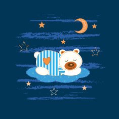 Baby background with sleeping bear N2