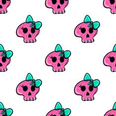 Doodle seamless pattern with skull - 4 N2
