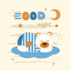 Cute baby background with sleeping bear N2