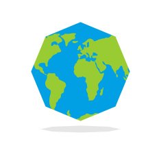 Octagon Planta earth World map in geometric figure N2
