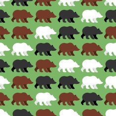 Bears seamless pattern background of wild Grizzly Flock wil N2