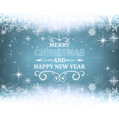 Christmas and New Year vector background with snow theme