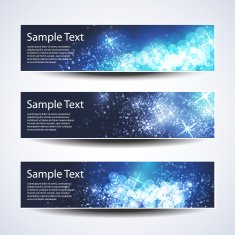 Set of Horizontal Christmas Or New Years Banners N3