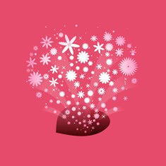 Valentine's Day background Blowing flowers
