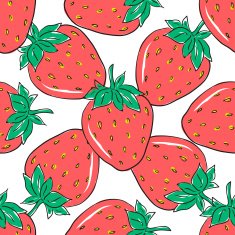Seamless pattern with red strawberries on white background N2