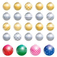 Christmas Tree Balls Gold Silver Twenty Four N2