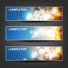 Set of Colorful Sparkling Bright Horizontal Headers and Banners N19