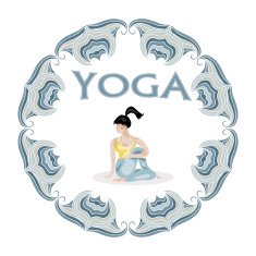Yoga pose vector logo