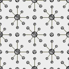 Hand drawn abstract molecule structure background seamless pattern