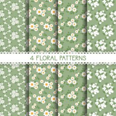 Set of seamless flower patterns N3