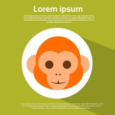 Monkey Head Silhouette New Year Sign Asian Horoscope