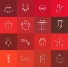 Christmas icons - Illustration