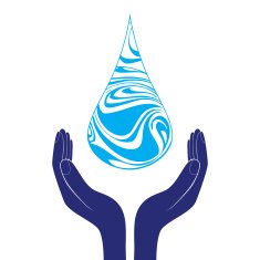 Hand holds water drop symbol protection symbol Vector