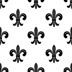 Stylized French fleur de lys seamless pattern