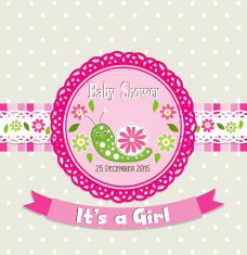 Template greeting card - baby shower vector