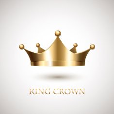 Gold Crown Isolated On White Background