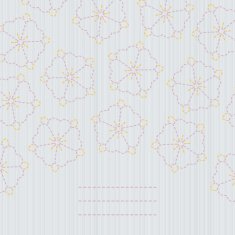 Spring japanese postcard Sashiko Sakura flowers N2