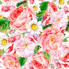 Floral Vintage Seamless Pattern watercolor illustration N7