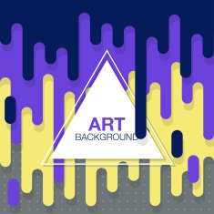 vector abstract background with paint pouring around triangle
