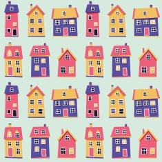 Seamless pattern with houses N13