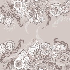 Mehndy flowers gray card