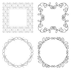 set of vector curly frames