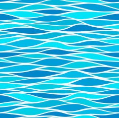 Seamless patterns with stylized waves blue shades N2