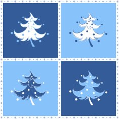 funny christmas tree blue pattern