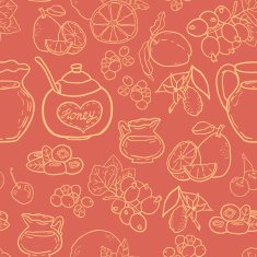 Seamless vector pattern with spice and honey N2