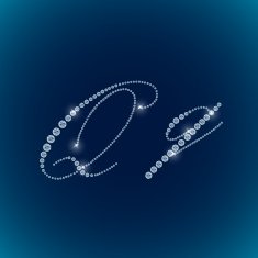 Shiny diamond alphabet letters blue background N6