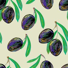 Seamless pattern with black olive