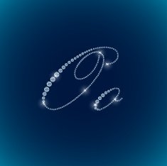 Shiny diamond alphabet letters blue background N9
