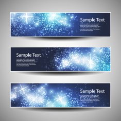 Set of Horizontal Christmas Or New Years Banners N6
