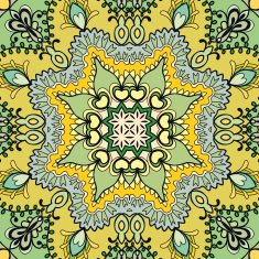 Vector floral geometric seamless pattern ethnic ornament N27
