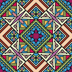 Vector floral geometric seamless pattern ethnic ornament N28
