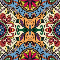 Vector floral geometric seamless pattern ethnic ornament N29