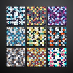 set with vector circle mosaic seamless pattern background N2